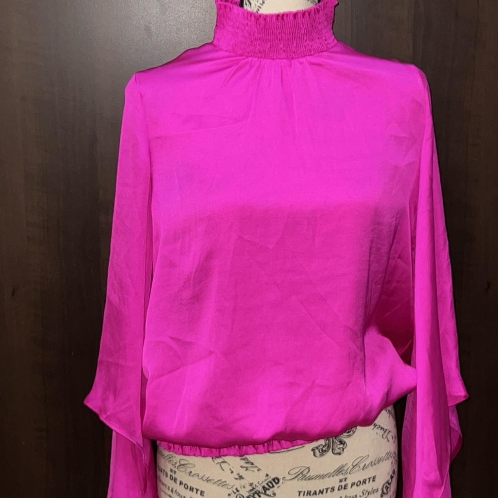 MSK Smocked Blouson Top, Gypsy Spirit, Size: Medium - Picture 1 of 5